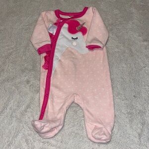 (2 for $10) George unicorn fleece footie / sleeper 🦄